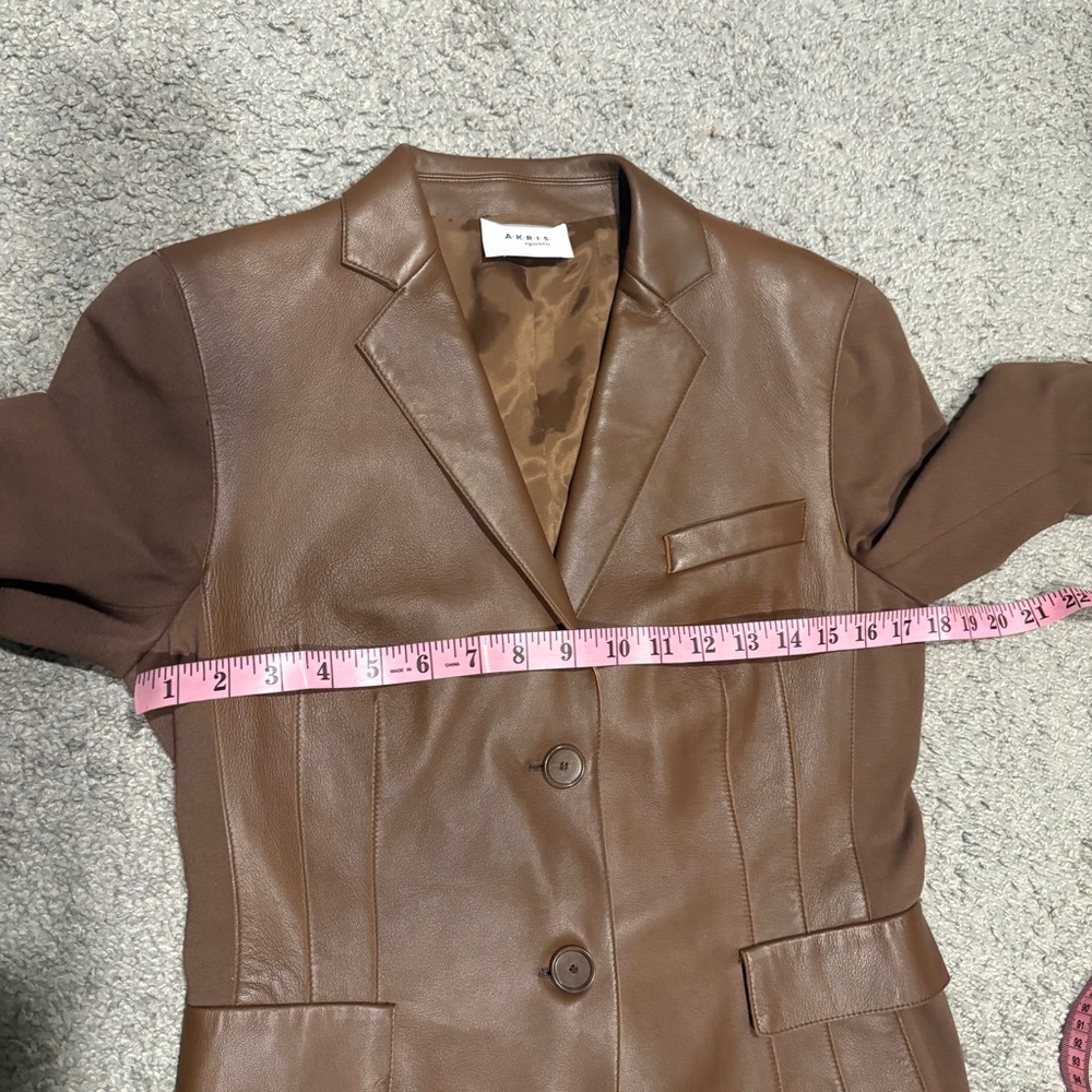 Akris Punto Mixed Media Lamb Nappa Leather Blazer Jacket Size US 8 - Picture 8 of 16